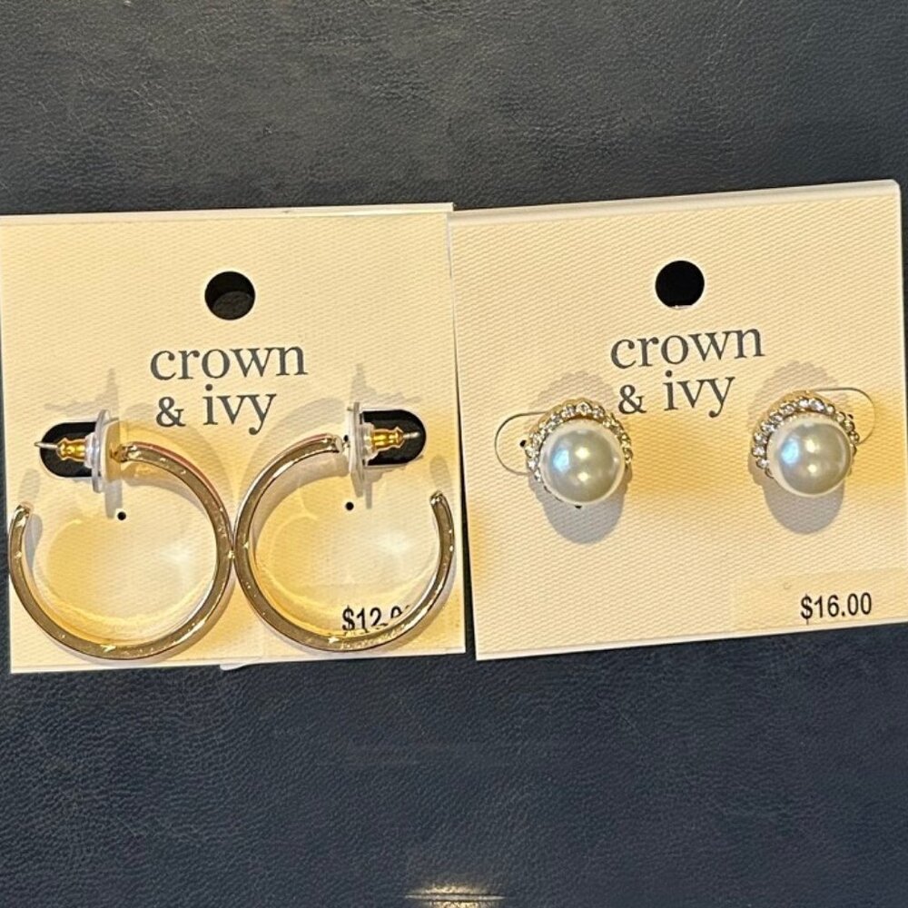 Crown & Ivy Earrings (2 pairs)